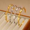Meishiduo Titanium Steel 18K Gold Open Cuff Bracelet with Rivet Design - Simple, Fashionable, European & American Style.