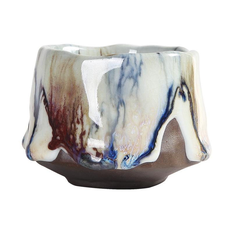 Ru Kiln Ceașă de ceai din ceramică în stil chinezesc Kung Fu Accesorii pentru ceai Căni de cafea pentru acasă, retro, creative.