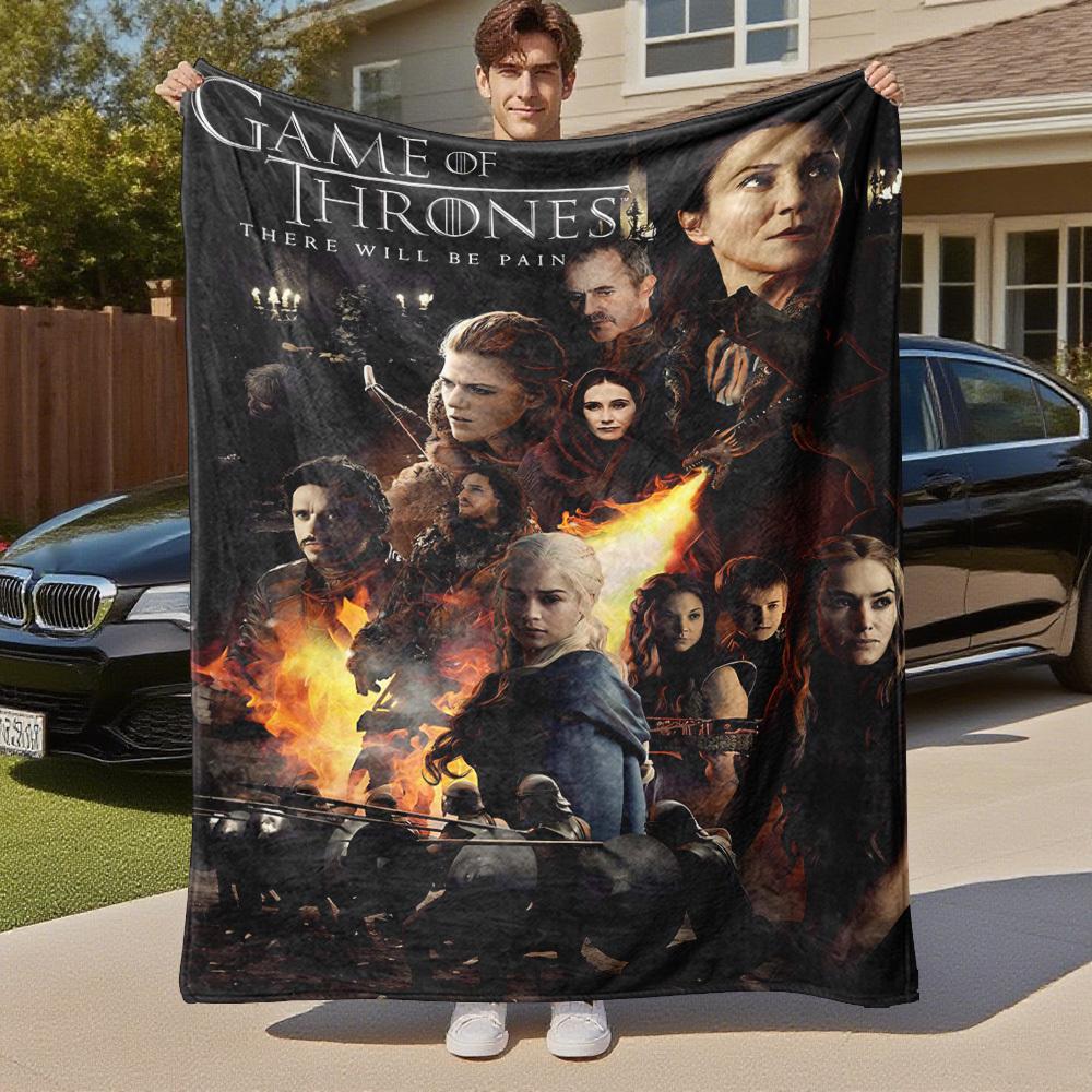 1PC Game of Thrones Outdoor Flannel Blanket Soft Plush Decor for Picnics, camping,Bedroom, Playroom, Office1232A