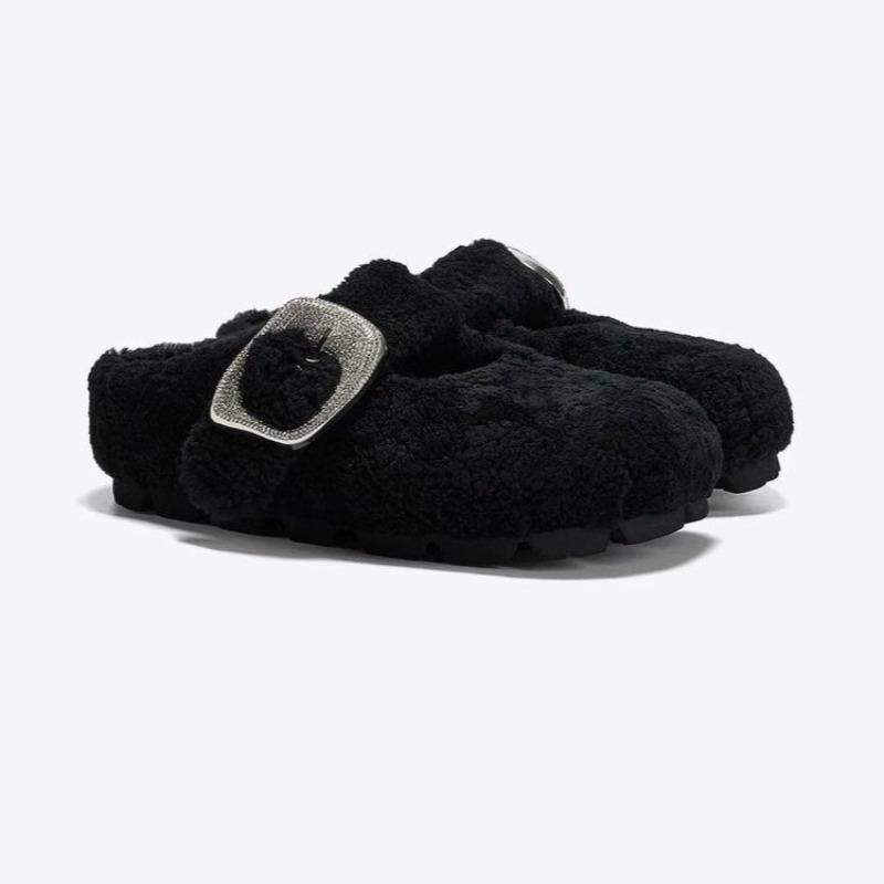 New Style of Cotton-padded Shoes for Women, Thick-soled and Warm with Fleece, Half-slipper
