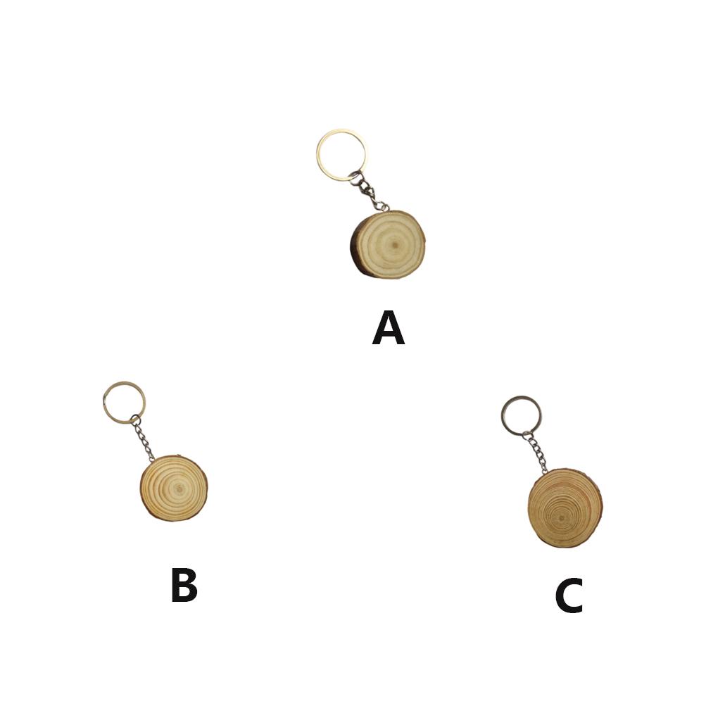 Wood Keychain Hanging Engraving Key Chain Shaped Hand-painted Accessory Jewelry Handmade Blank Round Keyring Making
