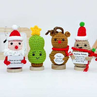 Christmas Tree Car Pendant Color Christmas Tree Woolen Handmade Hook Weaving Gift Creative Pendant Gift Ornament Doll Bag Cloth