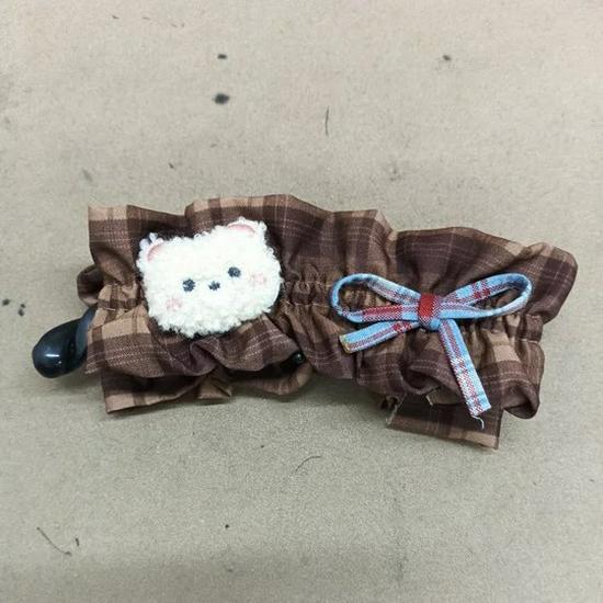 Teddy Bear Bow Hair Clip: Cute, High-End Pleated Design