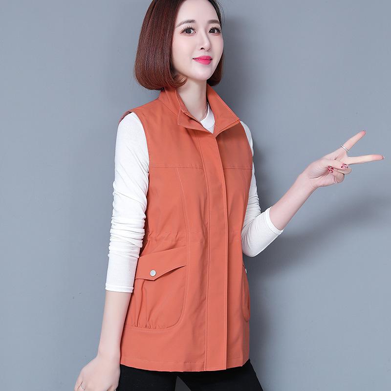 Frühling Sommer Weste Jacke Frauen Koreanische Ärmellose Mantel Weibliche Dünne Weste Mittleren Alters Mama Casual Tops Oberbekleidung
