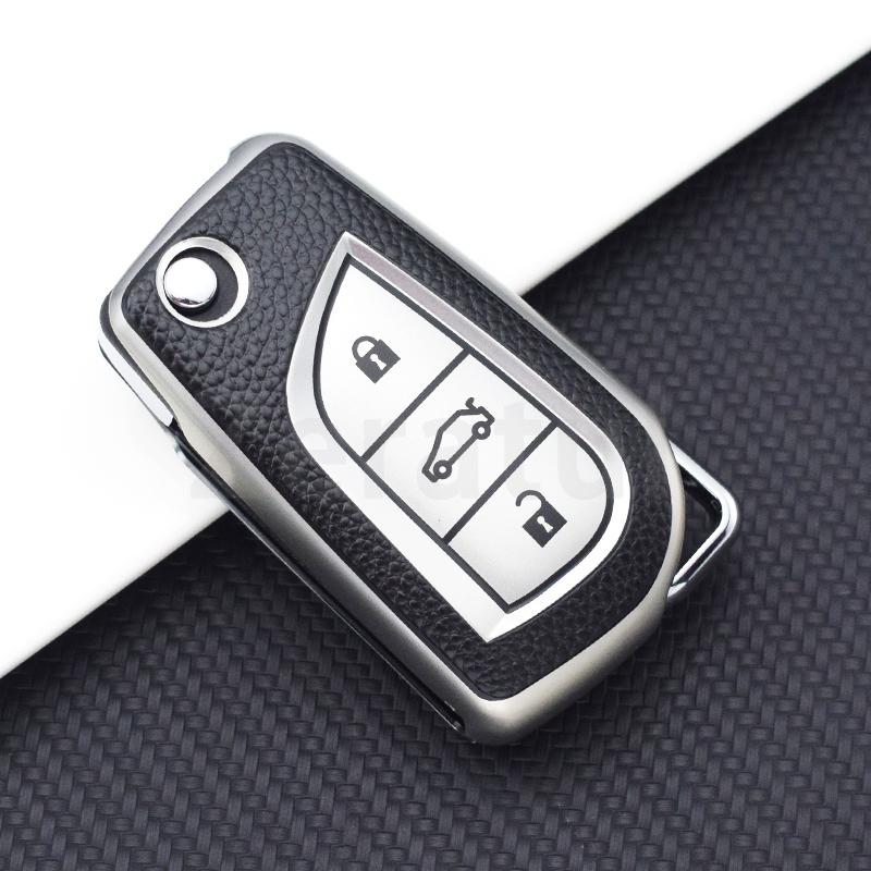 TPU Leather Car Key Cover Case Shell for Toyota Auris Corolla Avensis Verso Yaris Aygo Scion TC IM Camry RAV4 Forturner Hilux