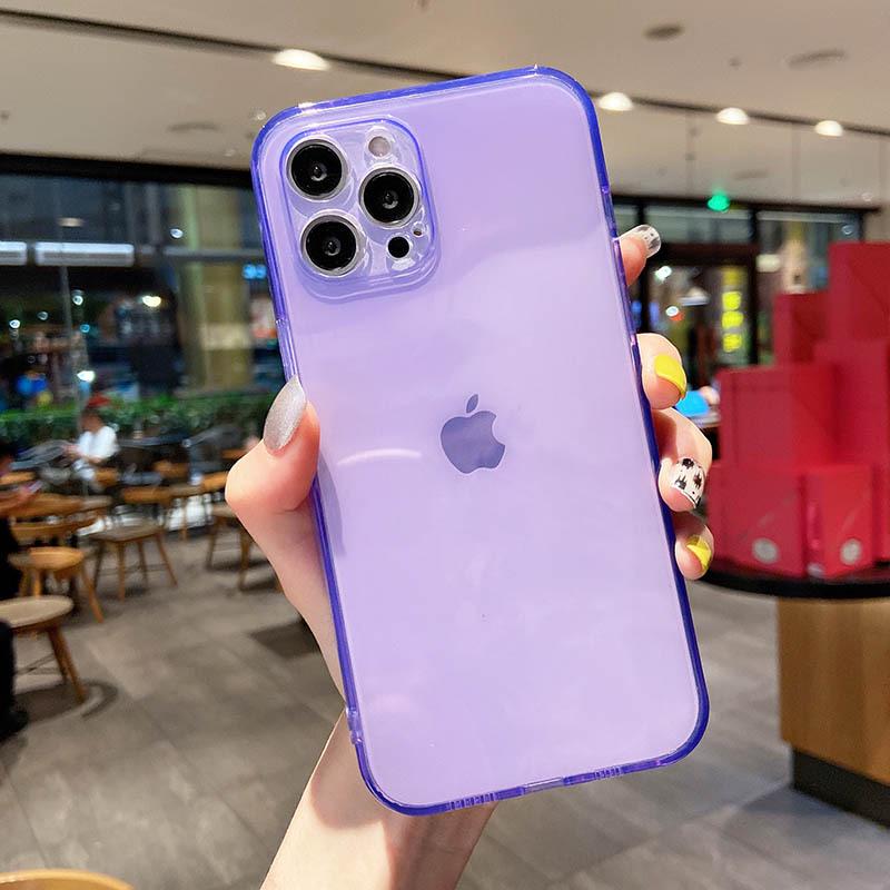 

iPhone 16 Pro Max Fluorescent TPU Case: Transparent, Full Coverage, Solid Color iPhone 12 Pro Max фіолетовий
