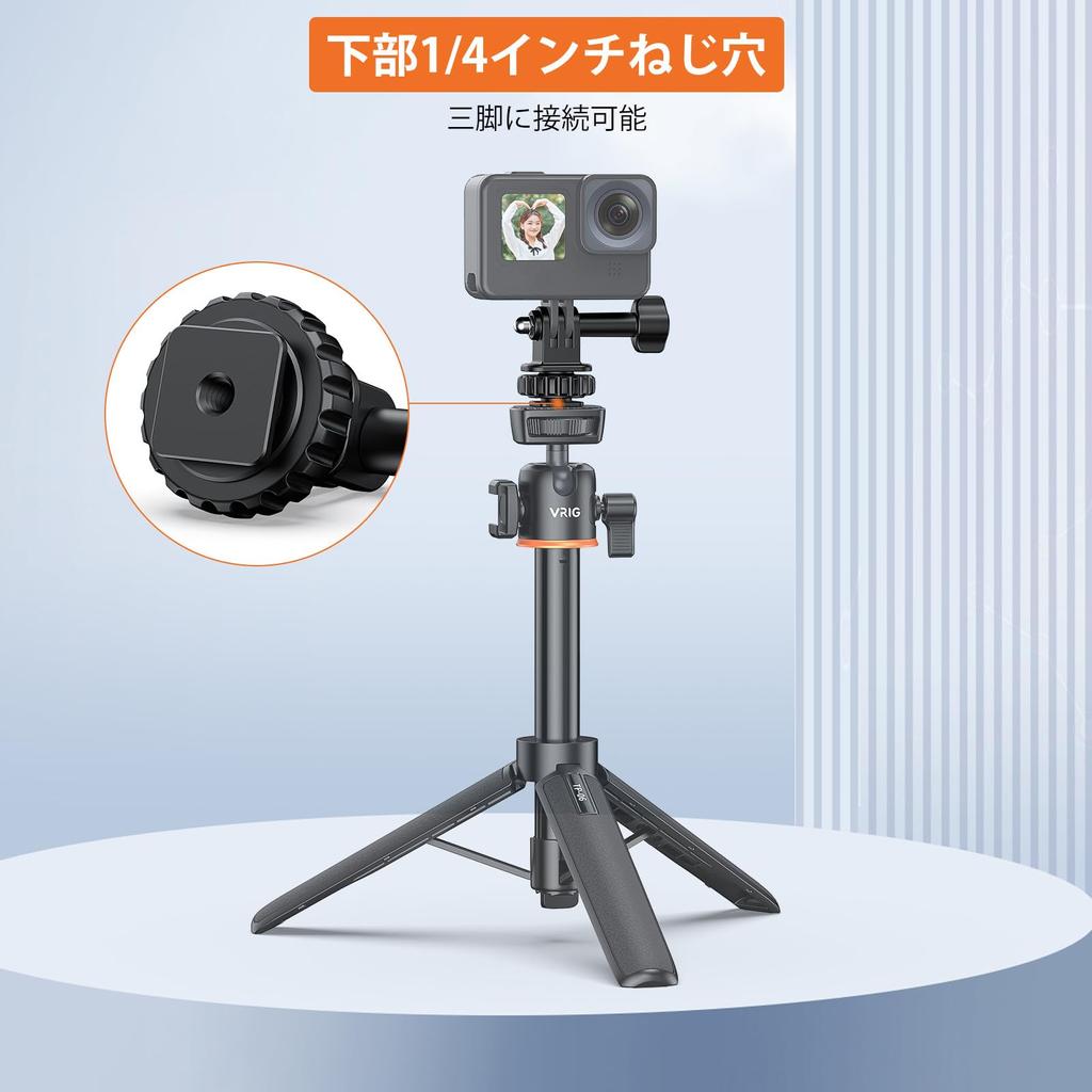 VRIG Hot Shoe Mount Hot Shoe Adapter Action Camera Mount Cold Shoe Base with Hole Tripod Mount Compatible with Video 1/4 Hero12/11/10/9/8/7/6/5,