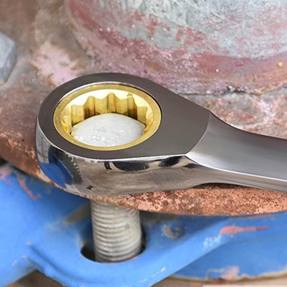 Flex Ratchet Wrench Set with Waterproof Wax Cloth Storage Adjustable 72 for Automotive and DIY Set, 72-Tooth Ratchet, 6-Piece Bag, Angle, Gears,