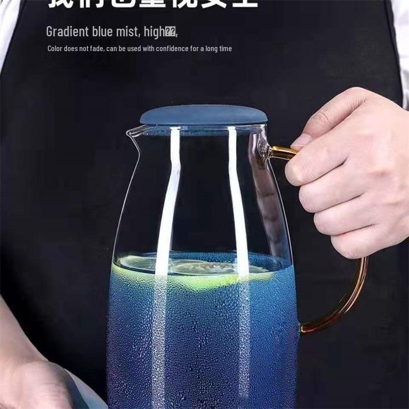 Nordic Gradient Marble Teapot Set: Thickened Glass Cold Water Jug with High-Capacity Borosilicate Marble Teapot