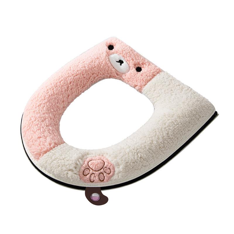 Cole-matching Bear Bear Paw with Handle Waterproof Winter Warm and Lovely Toilet Mat