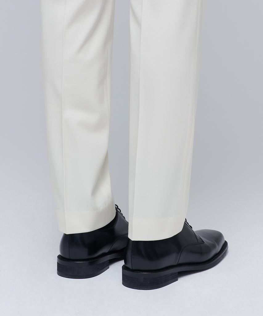 MUSINSA STANDARD Heavyweight Fleece-Lined Tapered Hidden Elastic Waist Length Slacks [Cream]