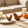 Durable Ceramic Decorative Birds Bird Figurines with Wood Grain Look, Modern Home Decor Animal Sculptures, Stylish Room for Living Bedroom Office