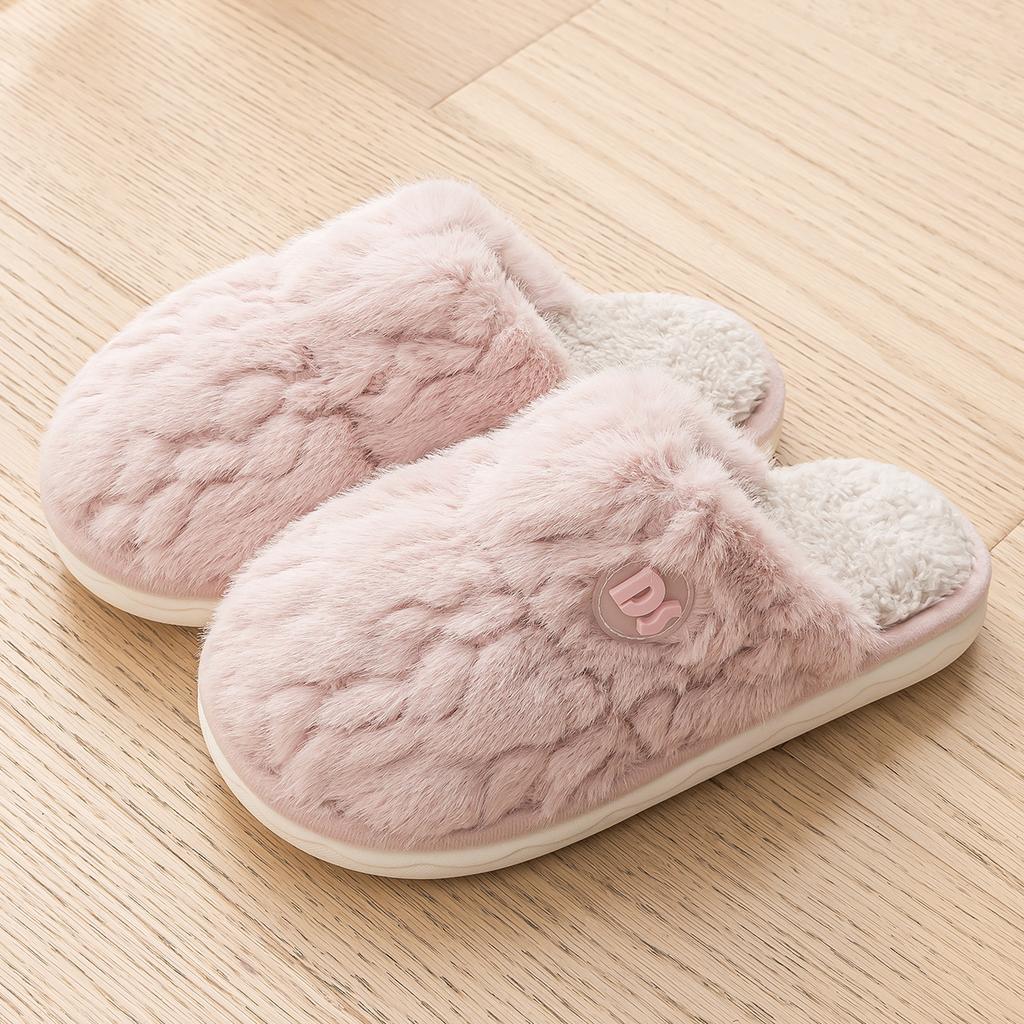 Women Home Slippers Plush Warm Thick Bottom Slides Cute Soft Non-slip Slippers Indoor Outdoor Men Casual Slippers
