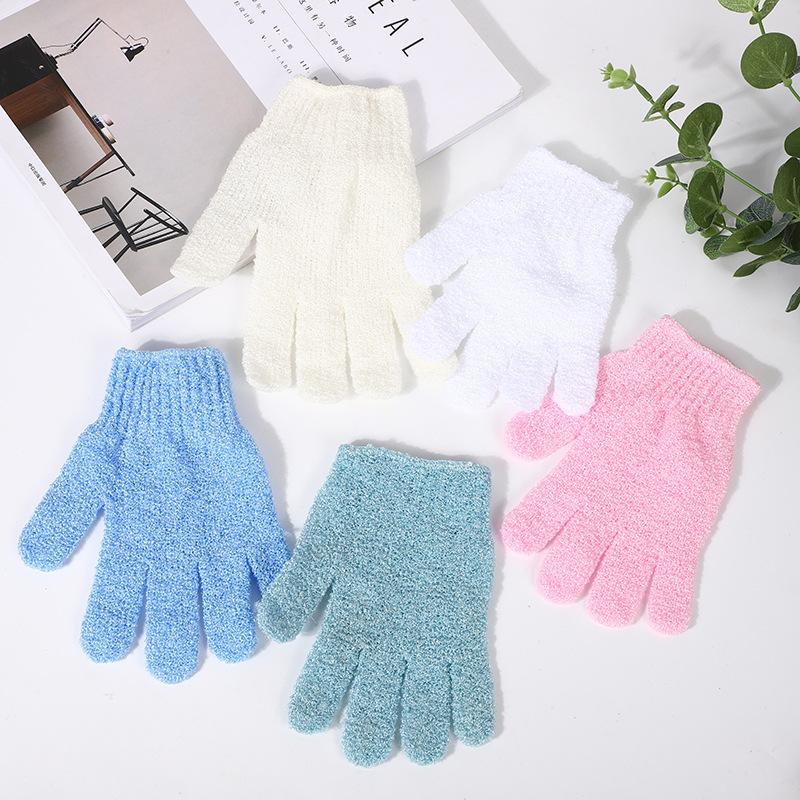 Seiden-Nylon 5-Finger Peeling-Handschuhe Beidseitige Körperpeeling-Handschuhe für Männer & Frauen Starke Peeling-Kraft für Rücken & Tote Haut