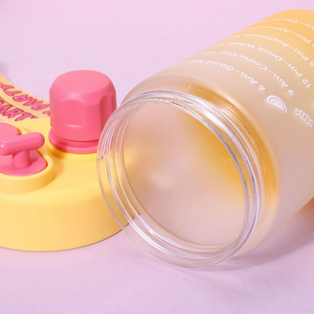 600ML Gradient Plastic Water Bottles Portable Large Capacity Women Straw Cup Double Drinking Sport Water Pot For Students Girls