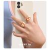 YOK Dopamine Style Color Block Fluid Shape Handmade Drip Oil Ring - Women's Jewelry