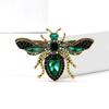Stylish Luxury Glass Bee Brooches for Women Unisex Rhinestone Insect Pins Event Party Backpack Decoration Clothes Accessories