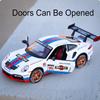 1:24 911 GT3 RSR Panamera Sports Car Model Toy Doors Opened Metal Diecast Light Sound Pull Back Vehicle Models Ornaments Gifts