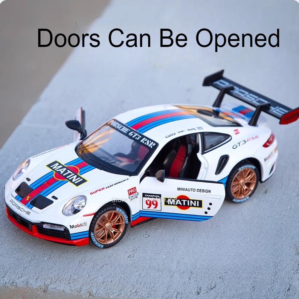 1:24 911 GT3 RSR Panamera Sports Car Model Toy Doors Opened Metal Diecast Light Sound Pull Back Vehicle Models Ornaments Gifts