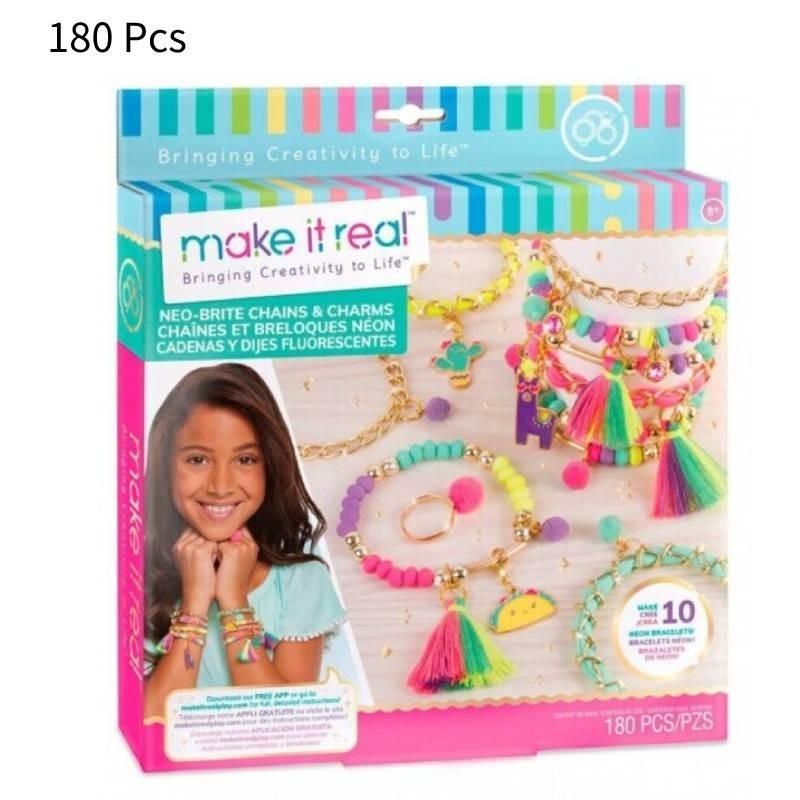 

Make It Real Браслеты Девочки 180 Штук Набор для DIY Браслетов из Бусин Ювелирные Изделия из Бусин