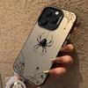 Cartoon Black Spider Electroplate IMD Case For Samsung Galaxy S25 S24 S23 S22 Ultra Plus FE A06 A16 A23 A26 A34 A36 A56 Cover