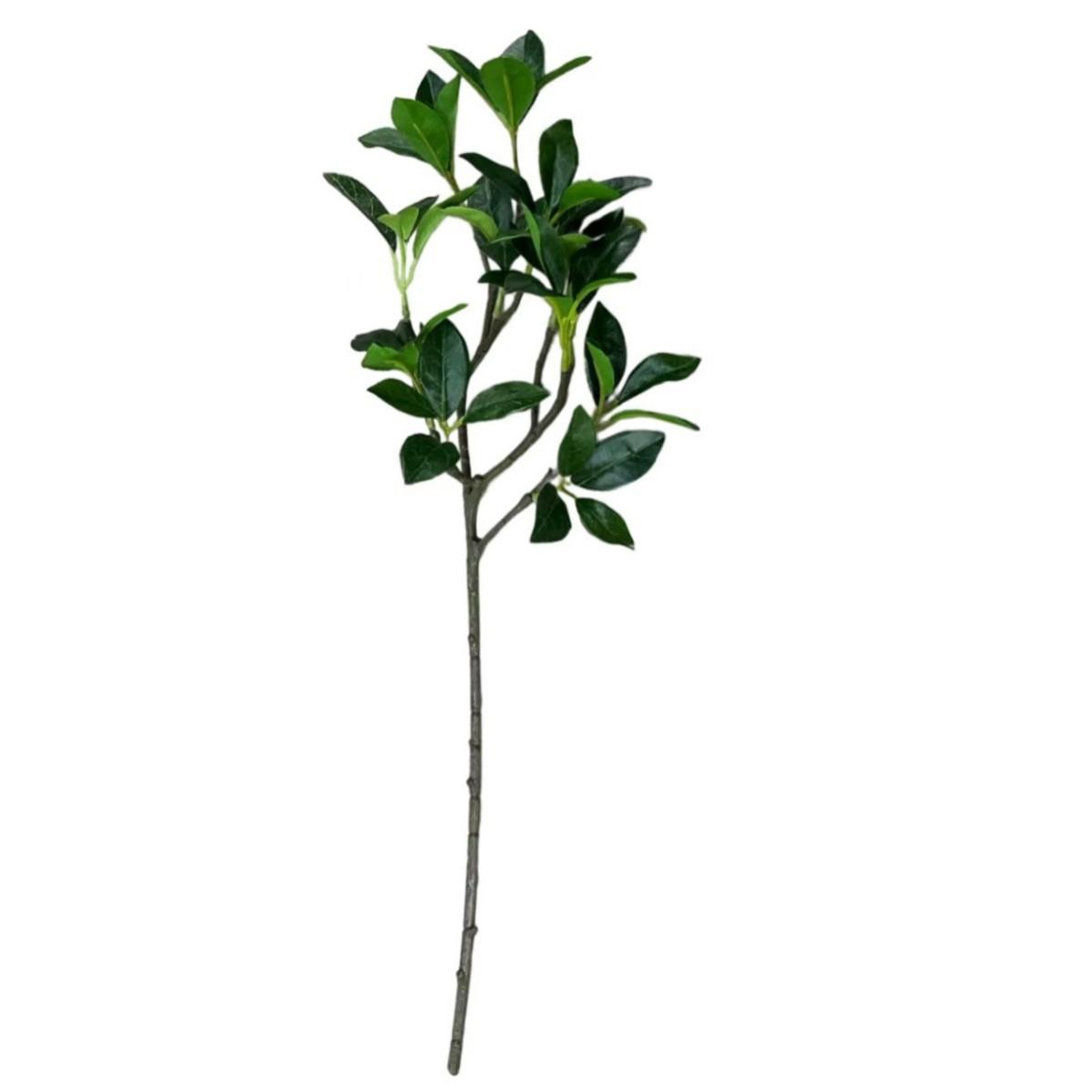 Artificial Variegated Green Leaf Branch, Faux Plant Stem with Patterned Leaves, Fake Greenery for Home Vase & Indoor Decor зелёный
