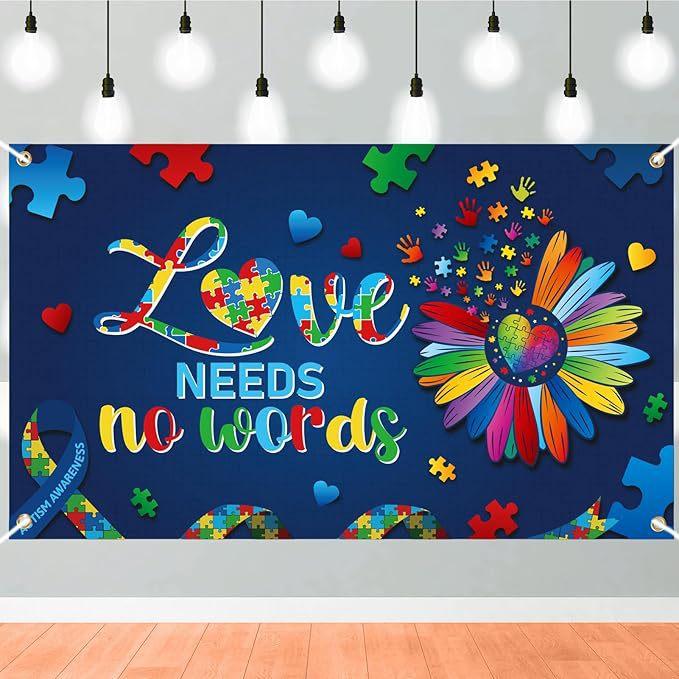 Autism Awareness Background April Puzzle Autism Awareness Month Photography Background Event Party 95*75cm
