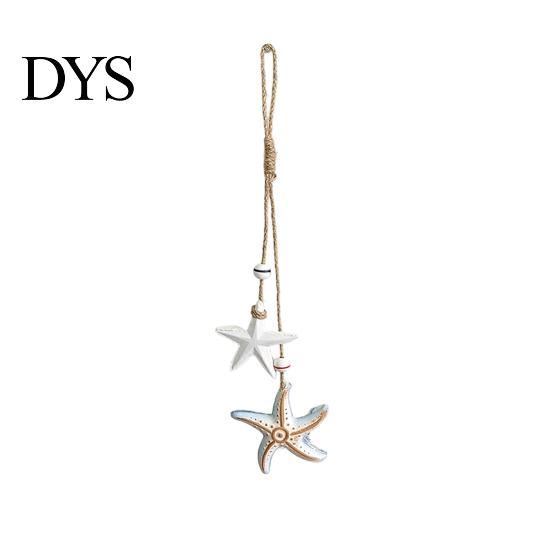 Nautical Wall Decor Wooden Starfish Hanging Decoration, Coastal Ornament, Ocean Boho Style Art Theme for Home Beach Lake House Sea Ornaments