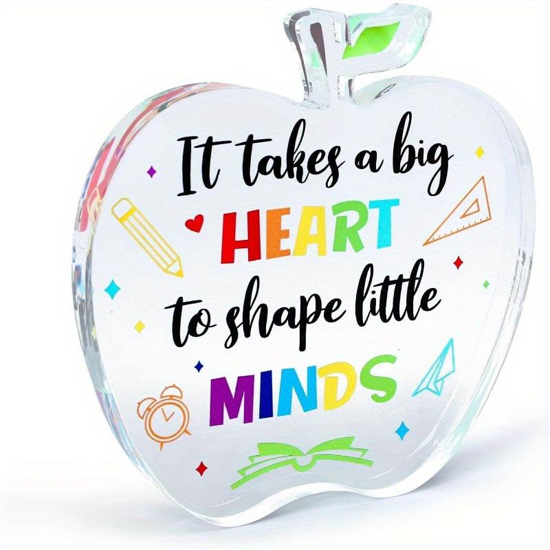 

Знак Whaline Apple Teacher - Декор для стола к началу учебного года и подарок в знак признательности чистый