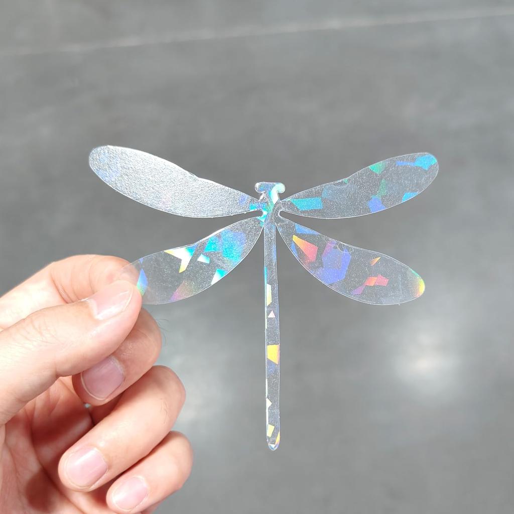Holographic Window Decals for Bird Strikes - Glass Reminder Anti-Collision Self-Adhesive Stickers - Avoid Birds Hitting Windows, Circle, 25 Pieces