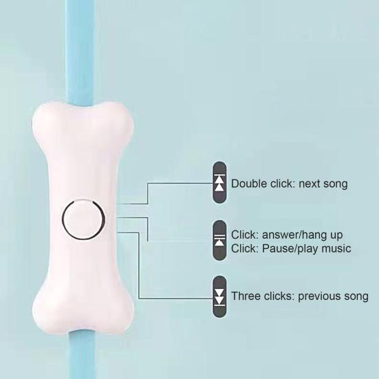 Wired Earbud High Fidelity Deep Bass Lightweight Cartoon Cat Paw 3.5mm Stereo Sports In-ear Earbud with Microphone for Doing Sports