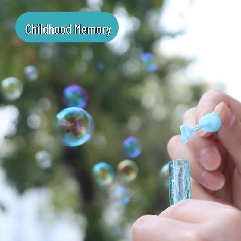 Mini Bubble Wand with Refill Solution - Children's Handheld Toy for Boys and Girls
