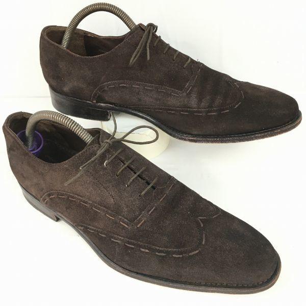 

AVENUE FOCH by Jan Paulsen Size 43/9 (27.5cm) Brown Suede Wingtip Goodyear All Leather Men s(USED)