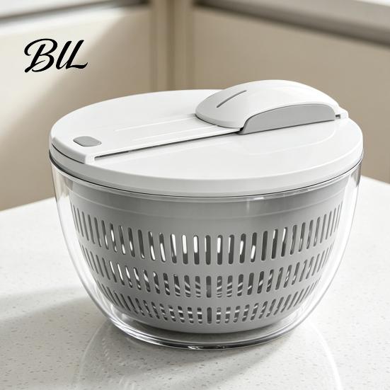 Detachable Drain Basket Vegetable Salad Spinner, Bowl And Mesh Design, Manual Non-slip Food Spinner Hand-Centrifugal Dehydration System, Quick Drying