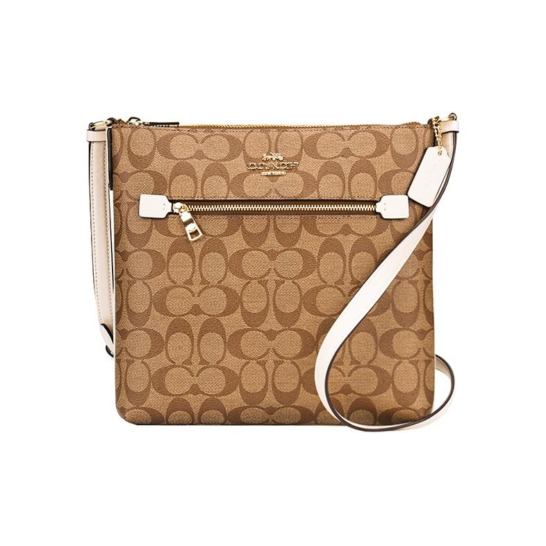 Coach Rowan Letter Print Paper Clip Bag PVC Medium Shoulder Bag Women shoulder bag C1554-IMDJ8 Basic Set (Bag+Dust Bag)