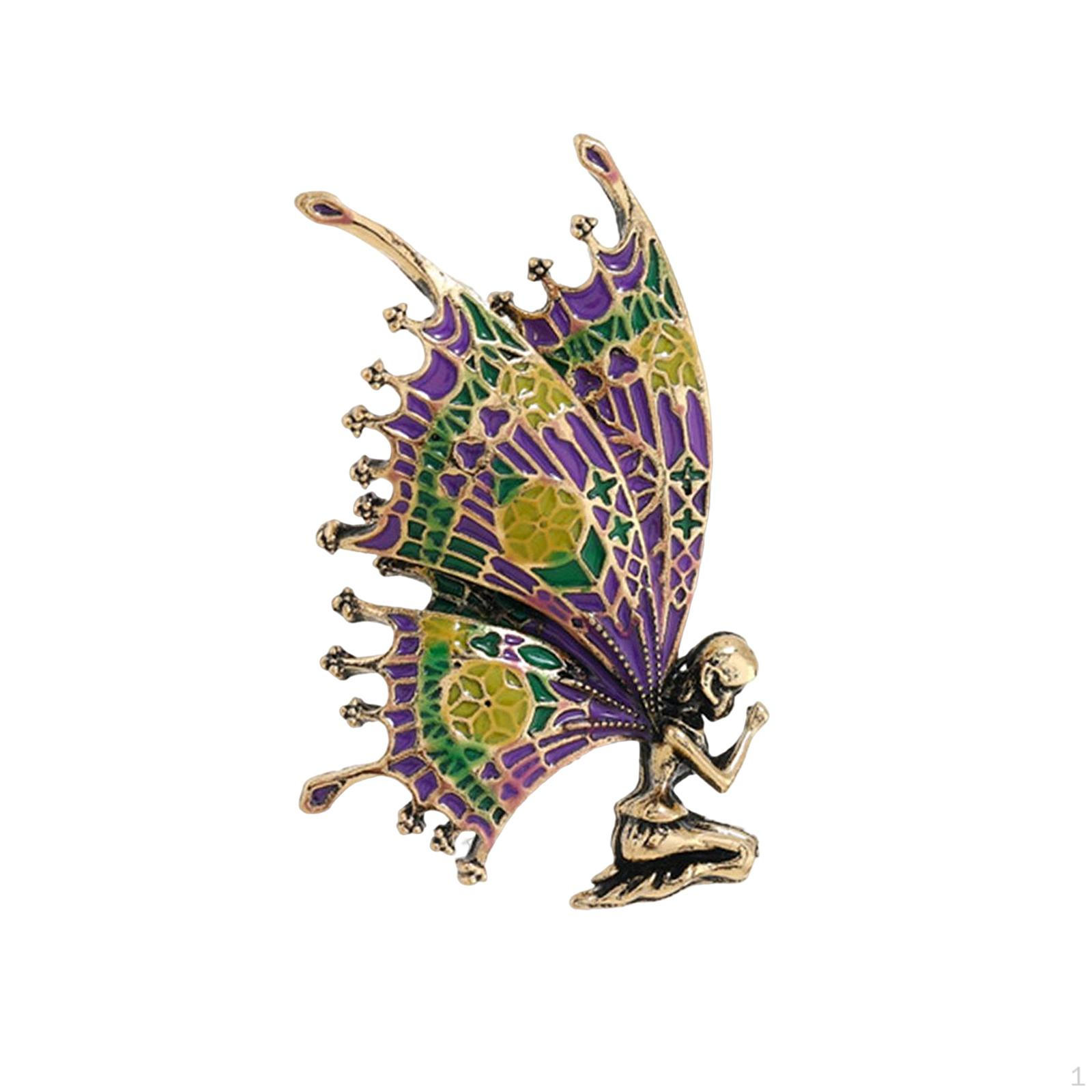 Butterfly Wings Brooch Pin for Women - Vintage Fashion Accessory Purple