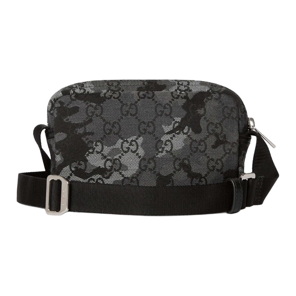 Gucci Camouflage Marble Pattern GG Print Canvas Mini Shoulder Bag Men Bags Black Gray 855344-FAFH9-8445