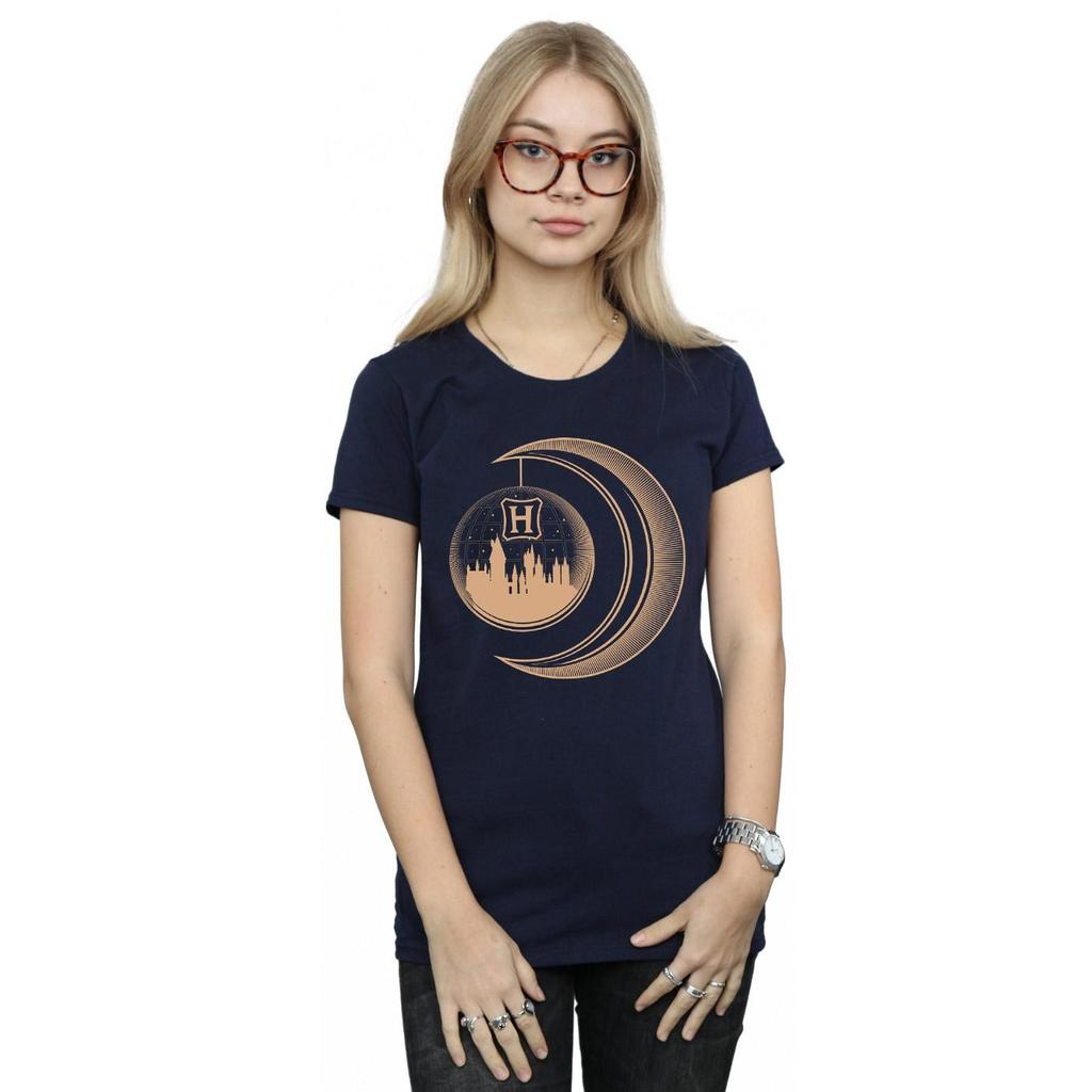 HARRY POTTER Damen/Damen Hogwarts Moon Baumwoll-T-Shirt