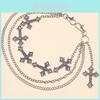 Metal Cross Belt Chain Hip Hop Accessory For Men Women With Lobster Clasp