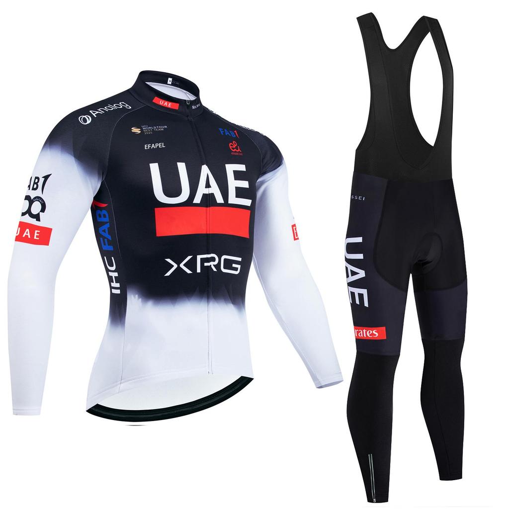 Winter Team UAE Bike Jacket Cycling Jersey Pants Set Men Women Warmth Fleece Ropa Ciclismo Team Pro Bicycle Clothing