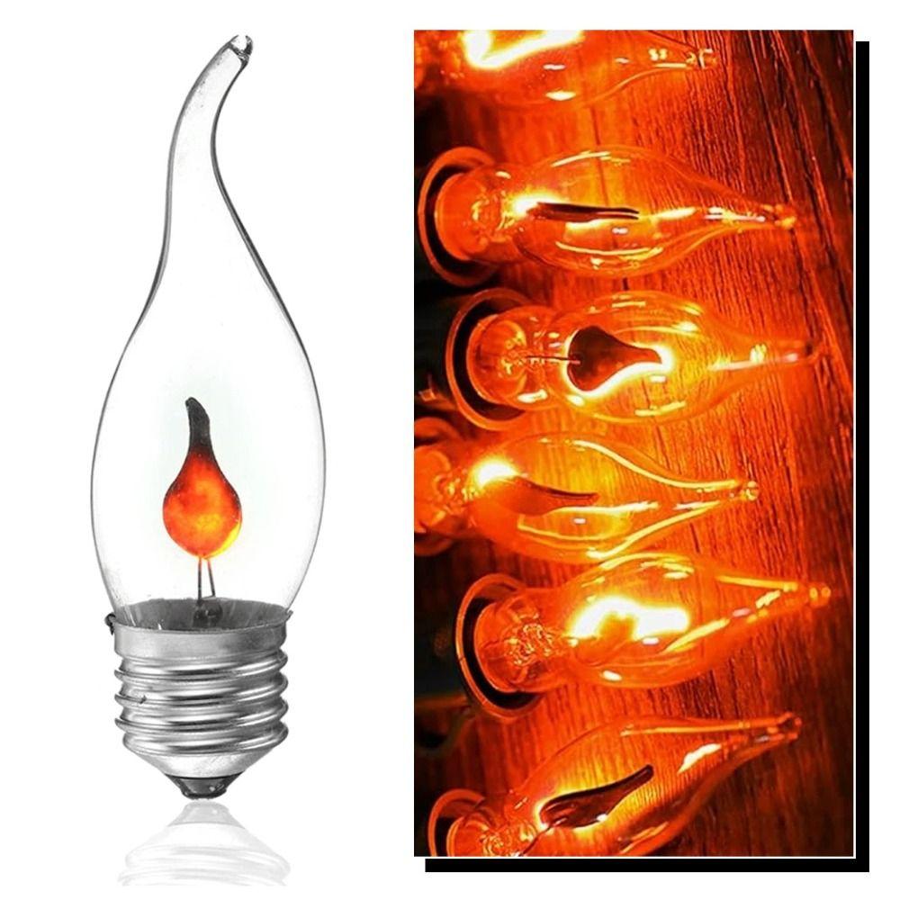 LED-Flammenspitze Design LED-Flammenbirne Filamentstil Vintage Flackernde Glühbirne Natur-Feuereffekt E14 E27 Birne Zuhause