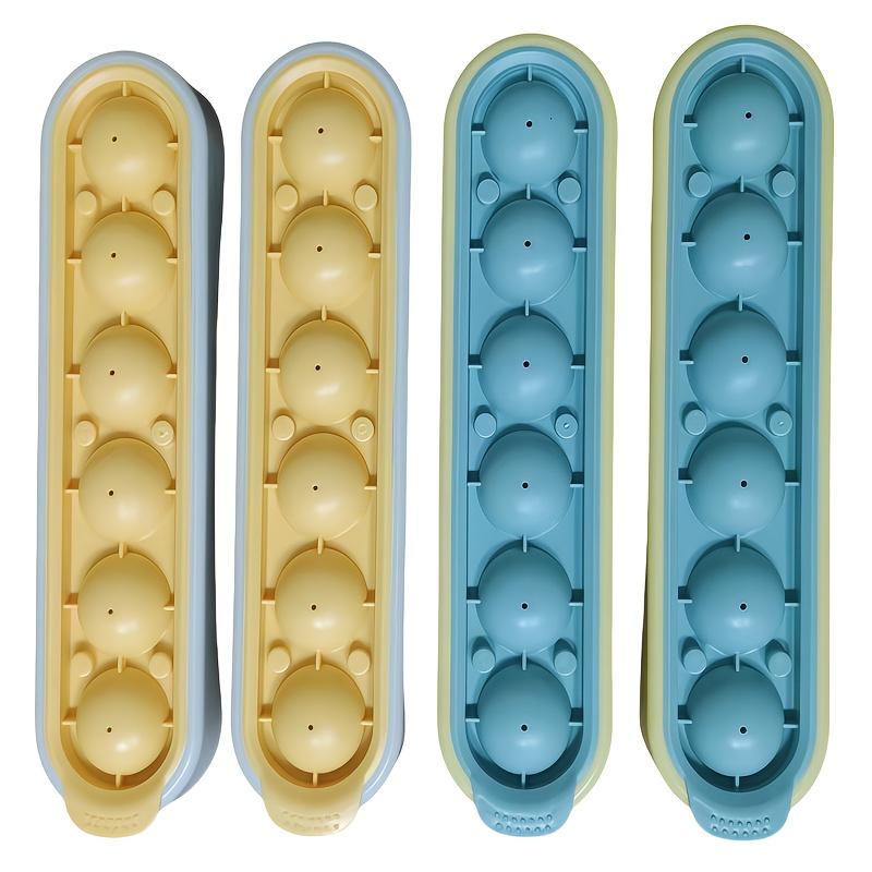 

4pcs/Random Color 6 Compartment Silicone Ice Ball Mold , Food Grade Silicone, Easy Release, Perfect for Pudding, Cocktails ,Beverages, 4 pieces/random color