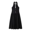 Summer Women clothes Holiday Style Loose Big Hemline Starfish Decoration V-neck Sleeveless High Waist Long Patchwork Dress