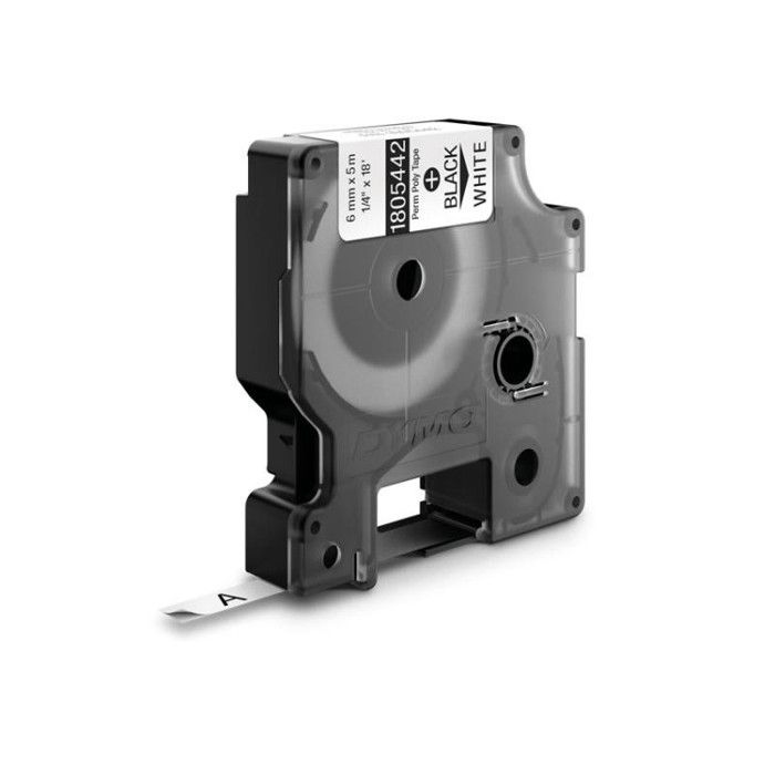 Étiquettes Industrielles - DYMO - Rhino - Autocollantes en Polyester - 6mm x 5.5m - Noir sur Blanc