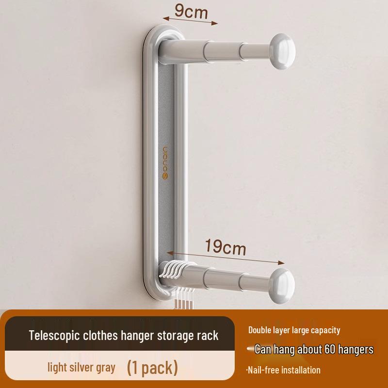 Wall-Mounted Clothes Rack for Balcony & Household Drying, Hanging, and Storage
