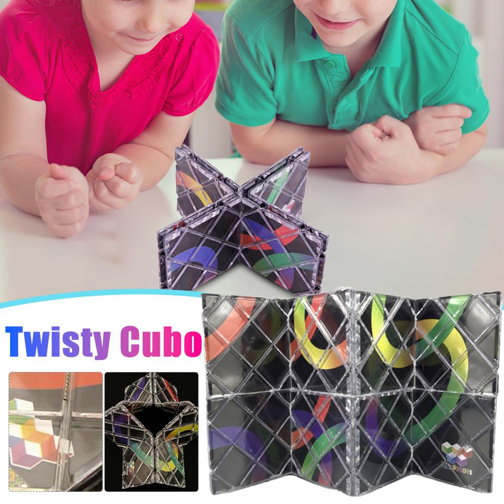 Twisty Cubo Magician Professional Cube Classic Toys Cube Puzzle Panel Puzzle Magic 8 Panels 3 Rings Folding Puzzle Cube Gifts China Mainland