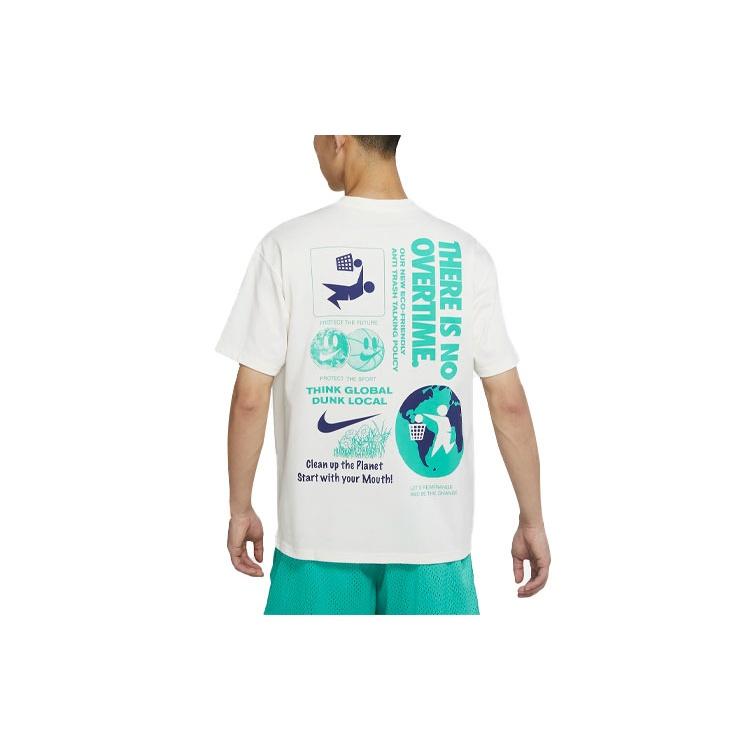 Nike Printing Basketball Sports Round Neck Short Sleeve White Men's DJ1577-901