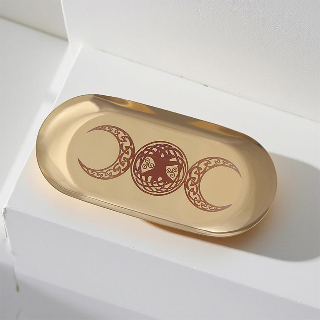 Pentacle Tray Decorative Tray Oval Tray Candle Holder Tray for Coffee Table Kitchen Counter Farmhouse Decoration