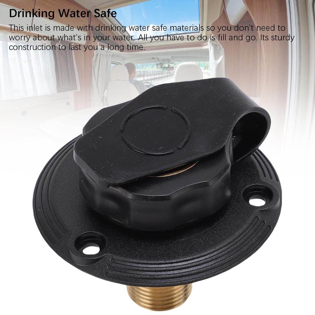 RV City Water Fill Inlet Brass One Way RV Water Inlet Replacement for for RV Trailer Marine