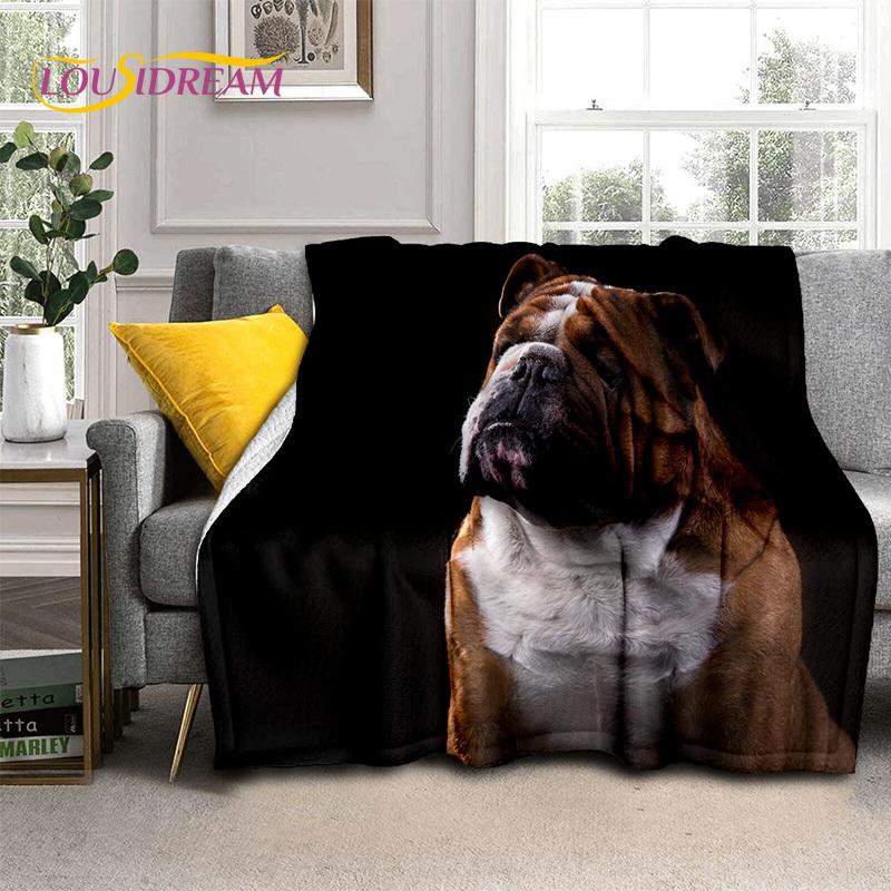 Cartoon French Pit Bull Dog Pet 3D Blanket,Soft Throw Blanket for Home Bedroom Bed Sofa Picnic Travel Office Cover Blanket Kids